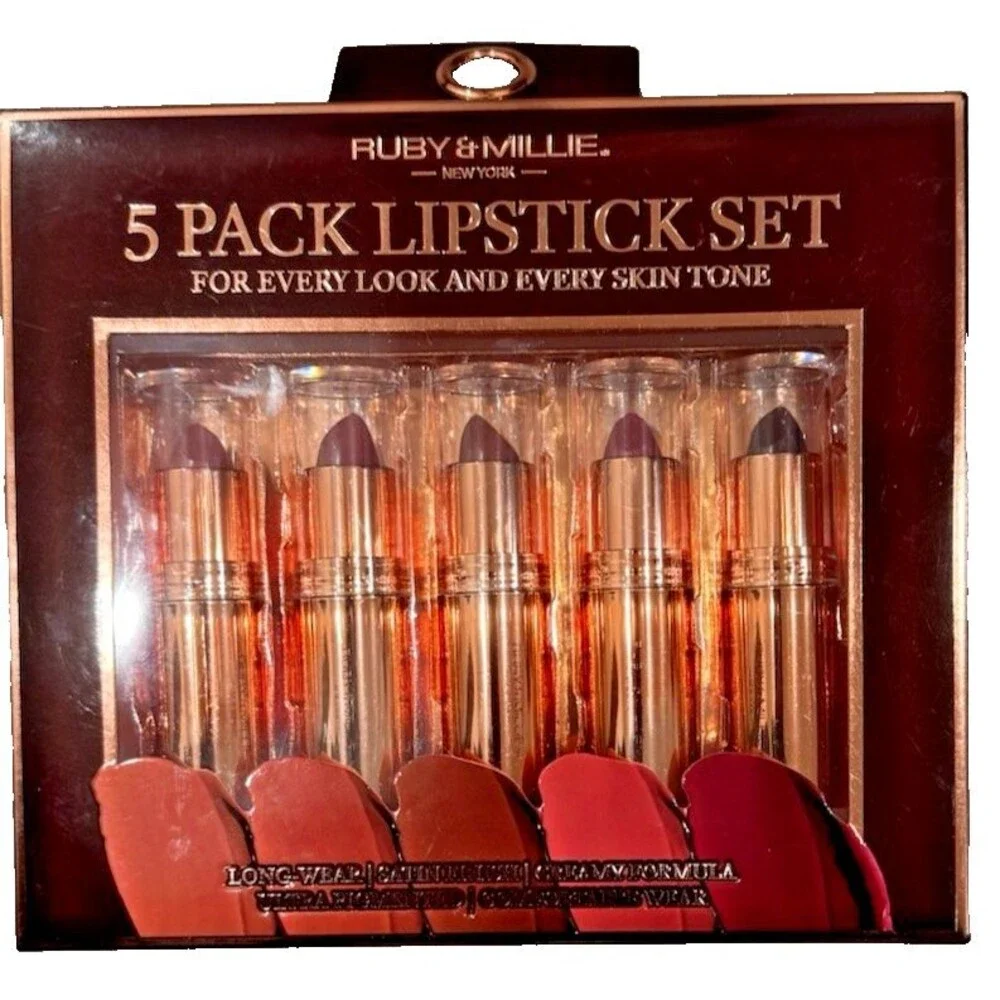 Ruby & Millie 5 Pack Lipstick Set